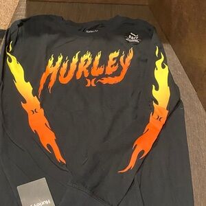 Hurley Black and Fiery Long Sleeve Tee